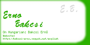 erno bakcsi business card